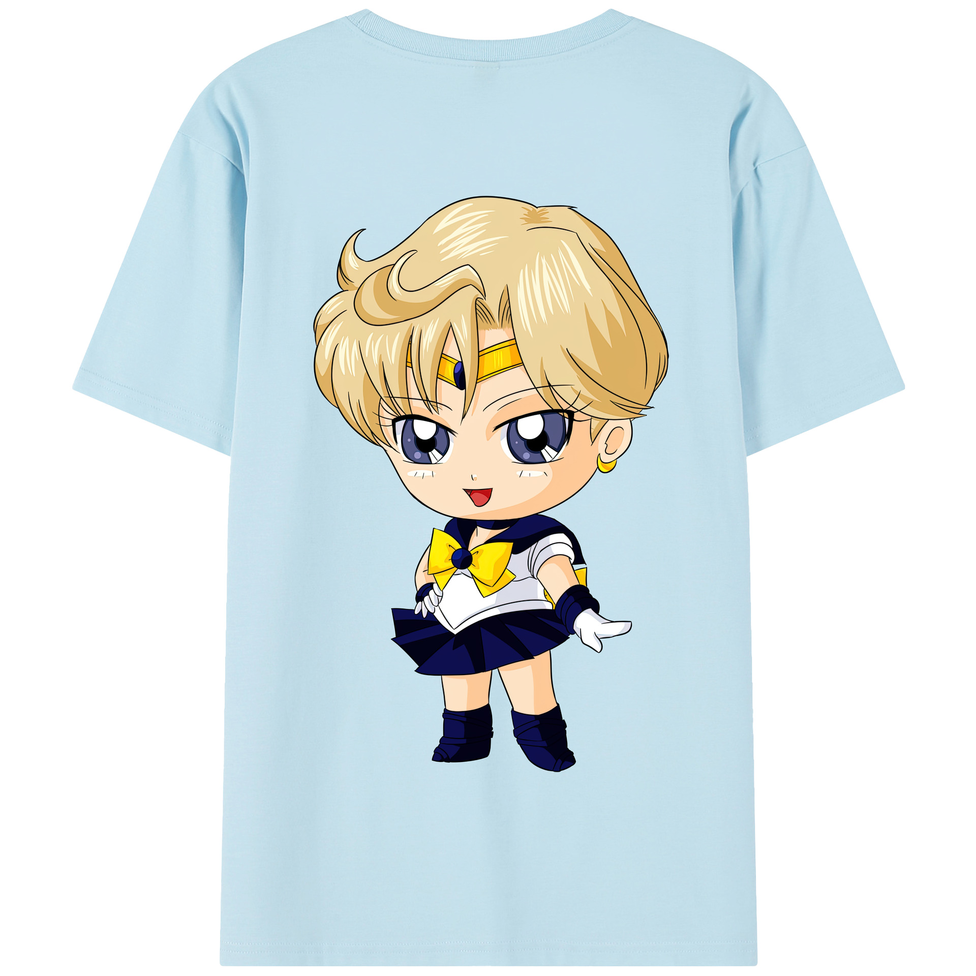 （画像用） 美少女戦士セーラームーン 天王はるか Sailor Moon Tenoh Haruka 綿100％半袖Tシャツ（背面プリント）
